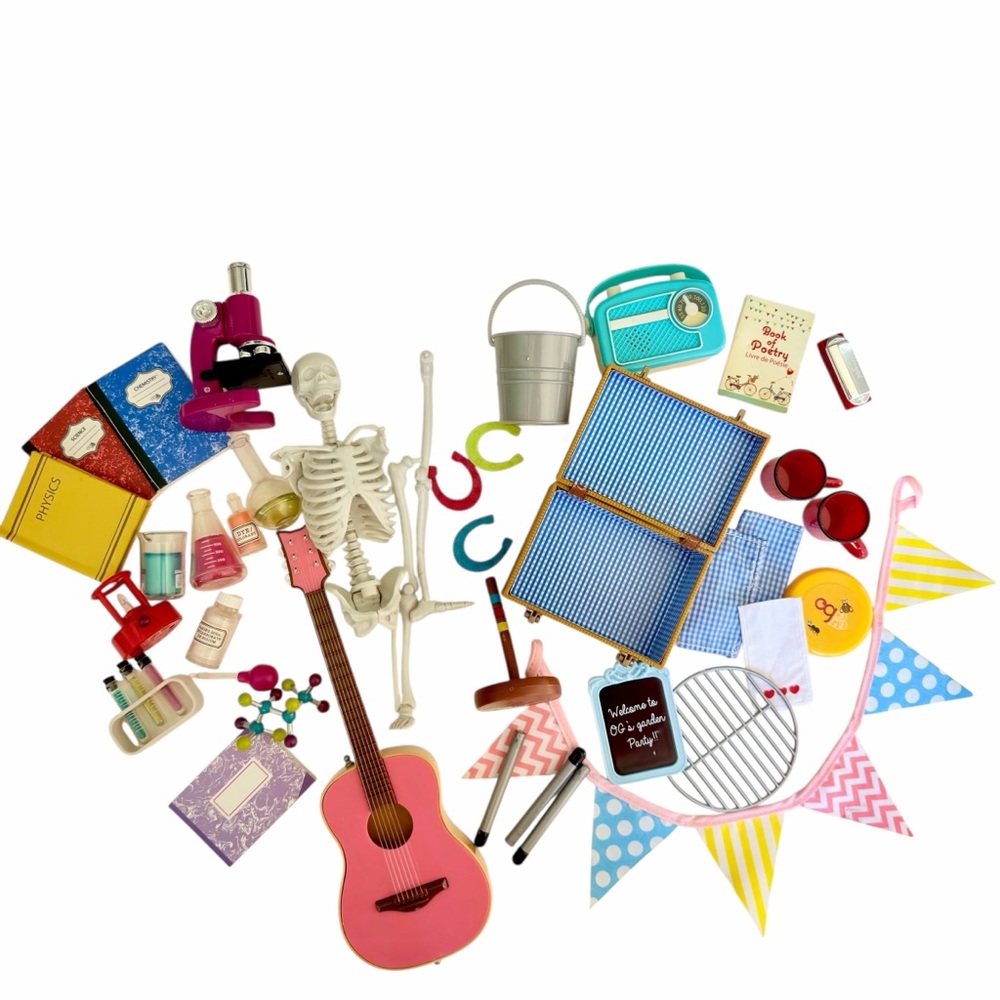 Our Generation Battat HUGE LOT Science Lab Garden Party Picnic + MORE AG Doll